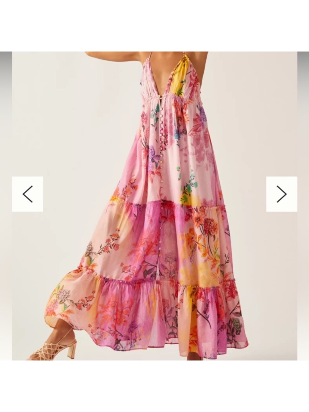 Alissa Anthropologie Floral Tiered Maxi Dress